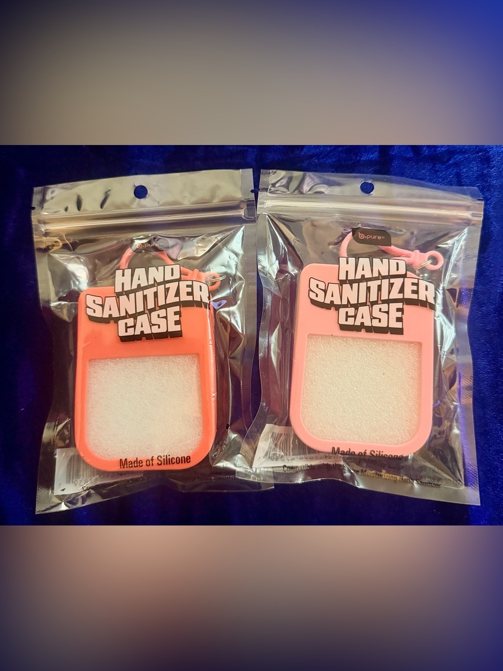 Silicone Hand Sanitizer Case Holder - Pink & Coral